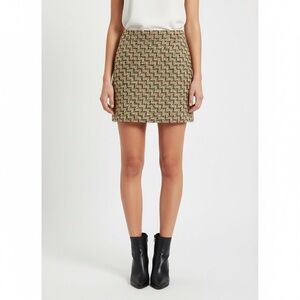 Zara Trafaluc Multicolor Metallic Gold Tweed Mini Skirt NWT size L